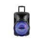 50W Rechargeable Trolley Speaker With One Wireless + One Wired Microphone RF Control RGB 15 inch