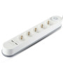 5 Ways Socket With Lighted Switch & 2 Usb Port 3G 1. 5mm*3M White