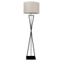 Designer Floor Lamp With Ivory Lampshade Black Round Black Metal Canopy + Switch 3800157648554 prodottiferramenta