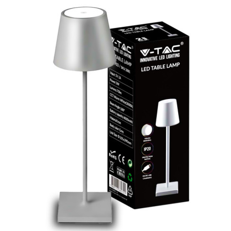 LAMPADA LED DA TAVOLO IN ALLUMINIO RICARICABILE CON USB C 3800157680738